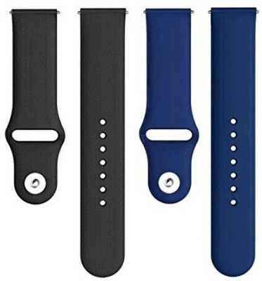 BLACK LOVIES 22 mm Soft Silicon Smartwatch Strap Compatible with Noice Color Fit Pro 3 Assist Smart Watch Strap(Black, Blue)