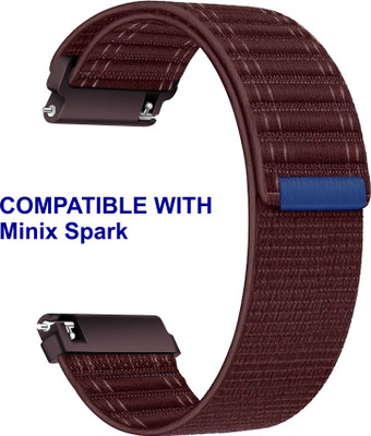 ACM WSM39A22PU2899 Watch Strap Nylon Soft 22mm for Minix Spark Smartwatch Belt Burgundy Purple Smart Watch Strap(Purple)