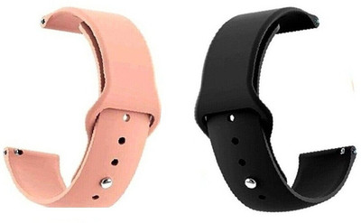 BLACK LOVIES 22 mm Soft Silicon Smartwatch Strap Compatible with Fire bolt 360 Pro BSW017 Smart Watch Strap(Black, Pink)