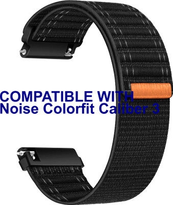 ACM WSM39A22BK3519 Watch Strap Nylon Soft 22mm for Noise Colorfit Caliber 3 Smartwatch Belt Black Smart Watch Strap(Black)