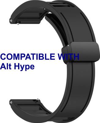 ACM WSM35W22BK2869 Watch Strap Magnetic Clasp 22mm for Alt Hype Smartwatch Black Smart Watch Strap(Black)