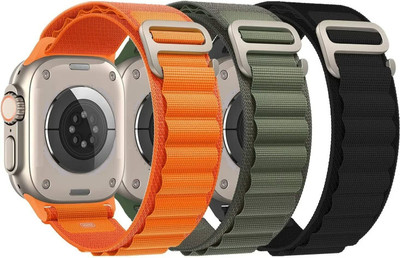 Speeqo Alpine Loop For iWatch Band 49/45/44/42mm,Metal G Hook for SeriesUltra Smart Watch Strap(Black, Green, Orange)