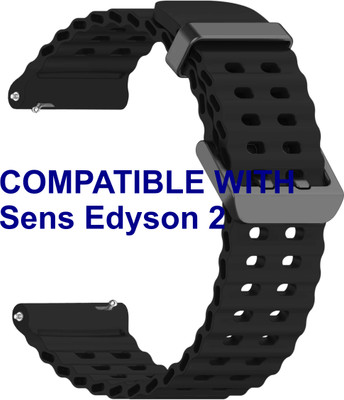 ACM WSM40B20BK2845 Watch Strap Silicone Sports 20mm for Sens Edyson 2 Smartwatch Black Smart Watch Strap(Black)