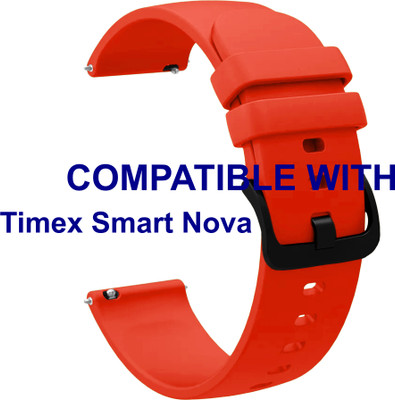 ACM WSM25M22RD3907 Watch Strap Silicone Hook Belt 22mm for |Timex Smart Nova Smartwatch Red Smart Watch Strap(Red)