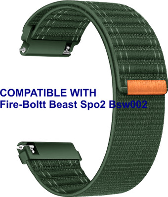 ACM WSM39A20GR2436 Watch Strap Nylon Soft 20mm for Fire-Boltt Beast Spo2 Bsw002 Smartwatch Green Smart Watch Strap(Green)