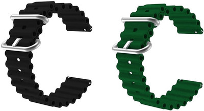 PUNAK 22 MM Ocean Loop Smartwatch Strap Band. Smart Watch Belt Smart Watch Strap(Black, Green)