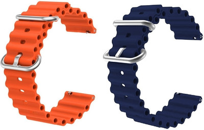 PUNAK 22 MM Ocean Loop Smartwatch Strap Band. Smart Watch Belt Smart Watch Strap(Blue, Orange)