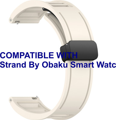 ACM WSM35W20ST2975 Watch Strap Magnetic Clasp 20mm for Strand By Obaku Smart Watch Smartwatch Belt Starlight Smart Watch Strap(White)