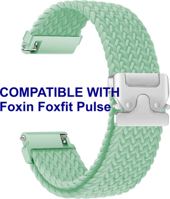 ACM WSM38Z22GR1632 Watch Strap Woven Braided Clipper 22mm for Foxin Foxfit Pulse Smartwatch Green Smart Watch Strap(Green)