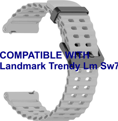 ACM WSM40B22GY2990 Watch Strap Silicone Sports 22mm for Landmark Trendy Lm Sw785 Smartwatch Belt Grey Smart Watch Strap(Grey)