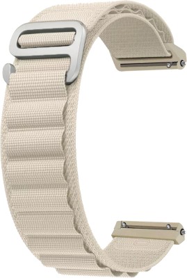 ACM Watch Strap Nylon Hook for Noise Noisefit Crew Smartwatch Belt White Smart Watch Strap(White)