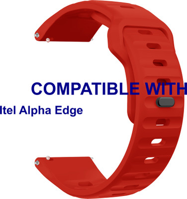 ACM WSM27O22RD5031 Watch Strap Sports Silicone Belt 22mm for Itel Alpha Edge Smartwatch Red Smart Watch Strap(Red)