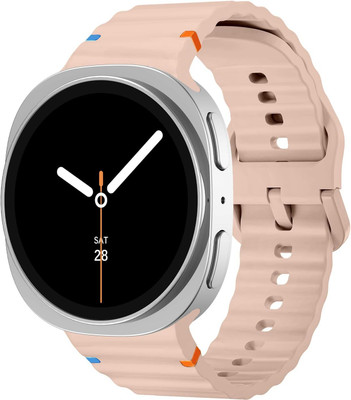 LNKART Sport Bands for Galaxy Watch 8 Band 40mm 44mm/Galaxy Watch 8 Classic Band 46mm,No Gap Soft Silicone Strap for Galaxy Watch 8 40 44/8 Classic 46 mm for Men Women Smart Watch Strap(Pink)