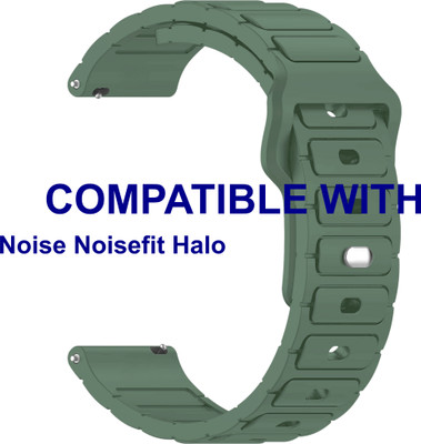 ACM Watch Strap Silicone Belt Button for Noise Noisefit Halo Smartwatch Green Smart Watch Strap(Green)