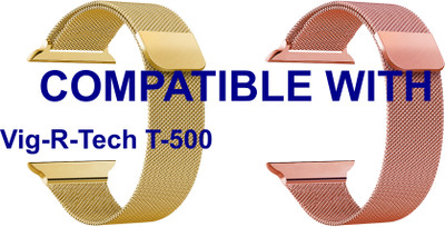 ACM WSM4M40GLRSG1095N1 Pack of 2 Sliding 44mm 49mm Watch Strap Magnetic for Vig-R-Tech T-500 Smartwatch Champagne Gold/Rose Gold Pink Smart Watch Strap(Mullti Color)