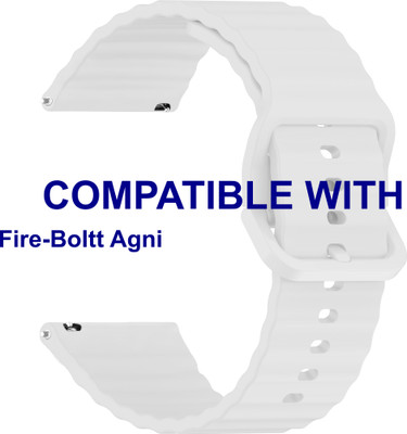 ACM WSM31S20WT2434 Watch Strap Silicone Classy Belt 20mm for |Fire-Boltt Agni Smartwatch White Smart Watch Strap(White)