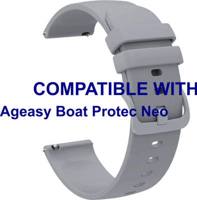 ACM WSM24L22GY3910 Watch Strap Silicone Color Hook Belt 22mm for Ageasy Boat Protec Neo Smartwatch Grey Smart Watch Strap(Grey)