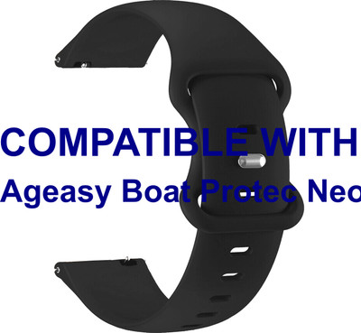 ACM WSM13A22BK3910 Watch Strap Clip Belt 22mm for Ageasy Boat Protec Neo Smartwatch Black Smart Watch Strap(Black)
