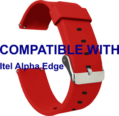 ACM WSM7A22RD5031 Watch Strap Silicone Belt 22mm for |Itel Alpha Edge Smartwatch Red Smart Watch Strap(Red)