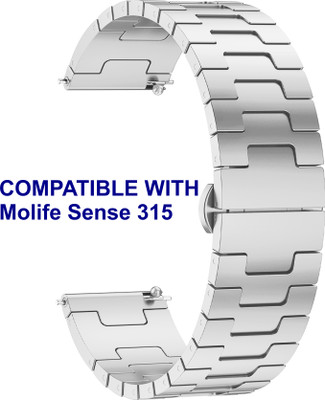 ACM WSM37Y20SL2884 Watch Strap Metal Steel 20mm for Molife Sense 315 Smartwatch Silver Smart Watch Strap(Silver)