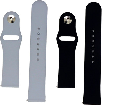 BLACK LOVIES 22 mm Soft Silicon Smartwatch Strap Compatible with Noice Color fit Ultra Smart Watch Strap(Black, Grey)