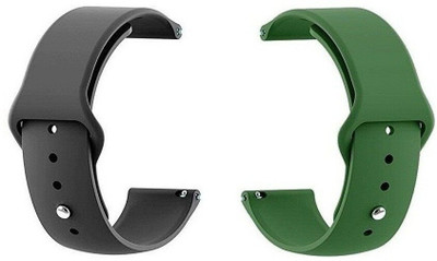 BLACK LOVIES 20mm Soft Silicon Belt ( check compatible model list) Smart Watch Strap(Black, Green)