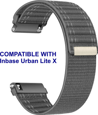ACM WSM39A20GY2633 Watch Strap Nylon Soft 20mm for Inbase Urban Lite X Smartwatch Grey Smart Watch Strap(Grey)