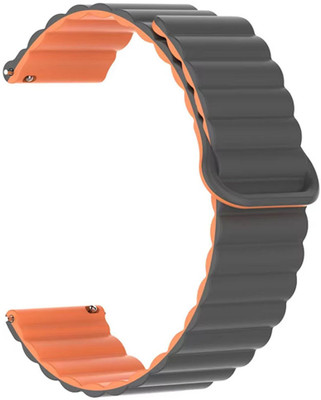AOnes 22mm Watch Strap Magnetic Silicone Classy Color Belt for Boat Watch Blaze Smart Watch Strap(Grey, Orange)