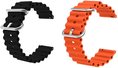 BLACK LOVIES 22 mm Ocean Smart Watch Band Strap Smart Watch Strap(Black, Orange)