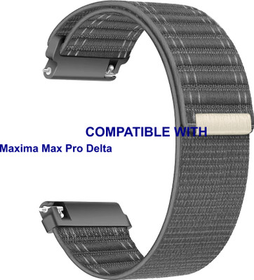 ACM WSM39A22GY3913 Watch Strap Nylon Soft Belt 22mm for |Maxima Max Pro Delta Smartwatch Grey Smart Watch Strap(Grey)