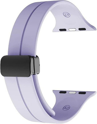 RUPELIK Silicon Magnetic Clasp Strap iWatch 41mm,40mm,38mm For iWatch ,6,5,4,3,2,1,SE Smart Watch Strap(Purple)
