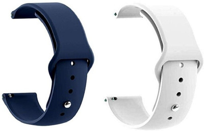 BLACK LOVIES 22 MM Soft Silicon Smartwatch Strap Compatible With BO_ AT FLASH Smart Watch Strap(White, Blue)
