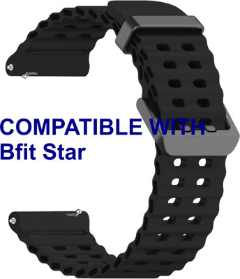 ACM WSM40B20BK2156 Watch Strap Silicone Sports 20mm for Bfit Star Smartwatch Black Smart Watch Strap(Black)