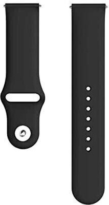 BLACK LOVIES 22 mm Soft Silicon Smartwatch Strap Compatible with Noice Color Fit Pro 3 Smart Watch Strap(Black)
