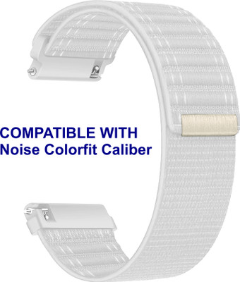 ACM WSM39A22WT2417 Watch Strap Nylon Soft 22mm for |Noise Colorfit Caliber Smartwatch White Smart Watch Strap(White)