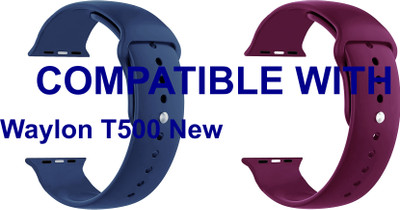 ACM WSM2P40DBLPU1098N3 Pack of 2 Sliding 44mm 49mm Watch Strap Silicone Belt for Waylon T500 New Smartwatch Dark Blue/Burgundy Purple Smart Watch Strap(Mullti Color)