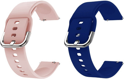 BLACK LOVIES 22 mm Soft Silicon Smartwatch Band Straps Belt Smart Watch Strap(Pink, Blue)