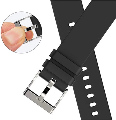 Reboot 19mm Silicone Smart Watch Strap for All Watches & Brands Smart Watch Strap(Black)