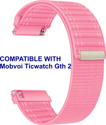 ACM WSM39A22PK3047 Watch Strap Nylon Soft 22mm for Mobvoi Ticwatch Gth 2 Smartwatch Belt Pink Smart Watch Strap(Pink)