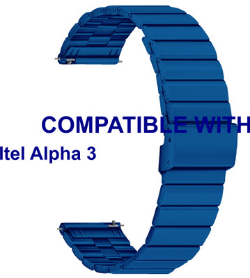 ACM WSM20H22BL3905 Watch Strap Adjustable Steel Belt 22mm for |Itel Alpha 3 Smartwatch Blue Smart Watch Strap(Blue)