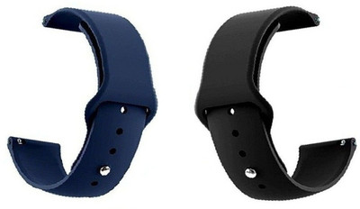 BLACK LOVIES 22 mm Soft Silicon Smartwatch Strap Compatible Smart Watch Strap(Black, Blue)