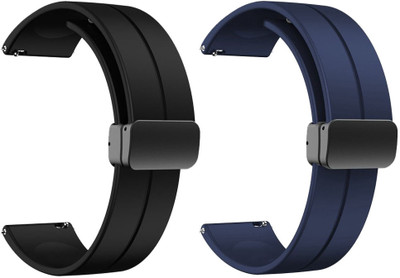 AOnes Pack of 2 Silicone Belt Magnetic Folding Buckle for Galaxy Watch 3 45Mm | Galaxy Watch 4.6Cm Gear S3 Frontier | Amazfit Pace Stratos Gtr | One Plus | Huawei Gt Fossil Explorist Smart Watch Strap(Black, Blue) AOnes Pack of 2 Silicone Belt Magnetic Folding Buckle for Galaxy Watch 3 45Mm | Galaxy Watch 4.6Cm Gear S3 Frontier | Amazfit Pace Stratos Gtr | One Plus | Huawei Gt Fossil Explorist Smart Watch Strap(Black, Blue)