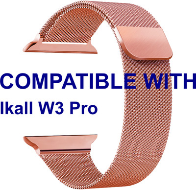 ACM WSM4M40RSG1693 Sliding 44mm 49mm Watch Strap Magnetic for Ikall W3 Pro Smartwatch Rose Gold Smart Watch Strap(Gold)