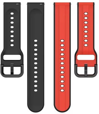 Colorcase BLT32B71-137-8-RDBK Silicon Strap Compatible with Fireboltt Beast Spo2 Bsw002 Smart Watch Smart Watch Strap(Red, Black)