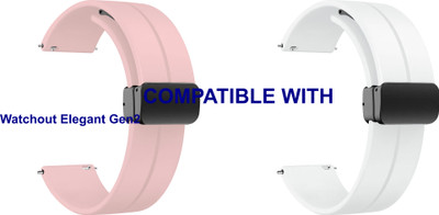 ACM WSM19G22CPKWT1352 Pack of 2 Watch Strap Magnetic Clasp 22mm for Watchout Elegant Gen2 Smartwatch (Creame Pink/White) Smart Watch Strap(Mullti Color)