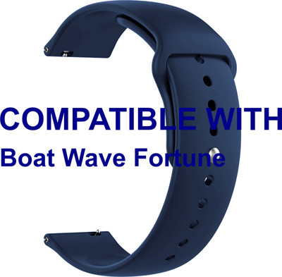 ACM WSM2P22DBL3911 Watch Strap Silicone Belt 22mm for |Boat Wave Fortune Smartwatch Dark Blue Smart Watch Strap(Blue)