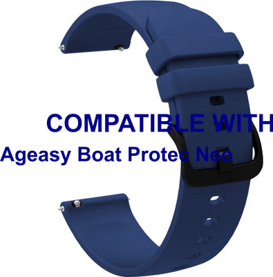ACM WSM25M22DBL3910 Watch Strap Silicone Hook Belt 22mm for Ageasy Boat Protec Neo Smartwatch Dark Blue Smart Watch Strap(Blue)