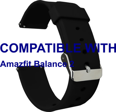 ACM WSM7A22BK3916 Watch Strap Silicone Belt 22mm for Amazfit Balance 2 Smartwatch Black Smart Watch Strap(Black)