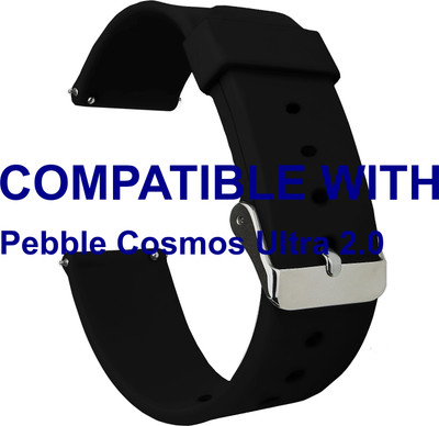 ACM WSM7A22BK3920 Watch Strap Silicone Belt 22mm for Pebble Cosmos Ultra 2.0 Smartwatch Black Smart Watch Strap(Black)