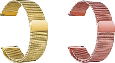 ACM Pack of 2 Watch Strap Magnetic for Minix Vega Smartwatch (Gold/Rose Gold) Smart Watch Strap(Mullti Color)